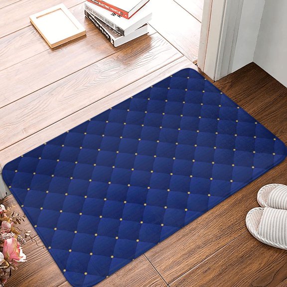 Front Door Mat Indoor Outdoor Outside Entrance - 16*24in Washable Navy Blue Thin Bathroom Rugs Fit Under Door, Bath Rugs for Bathroom, Kitchen Rugs Mats for Floor