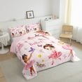 thumbnail image 3 of Manfei Cute Ballet Girl Queen Comforter Set for Child, Dance Princess Bedding Sets, Pink Butterfly Bedding Comforter Set, Super Cozy Bedroom Decor Reversible 3 Pieces, 3 of 8