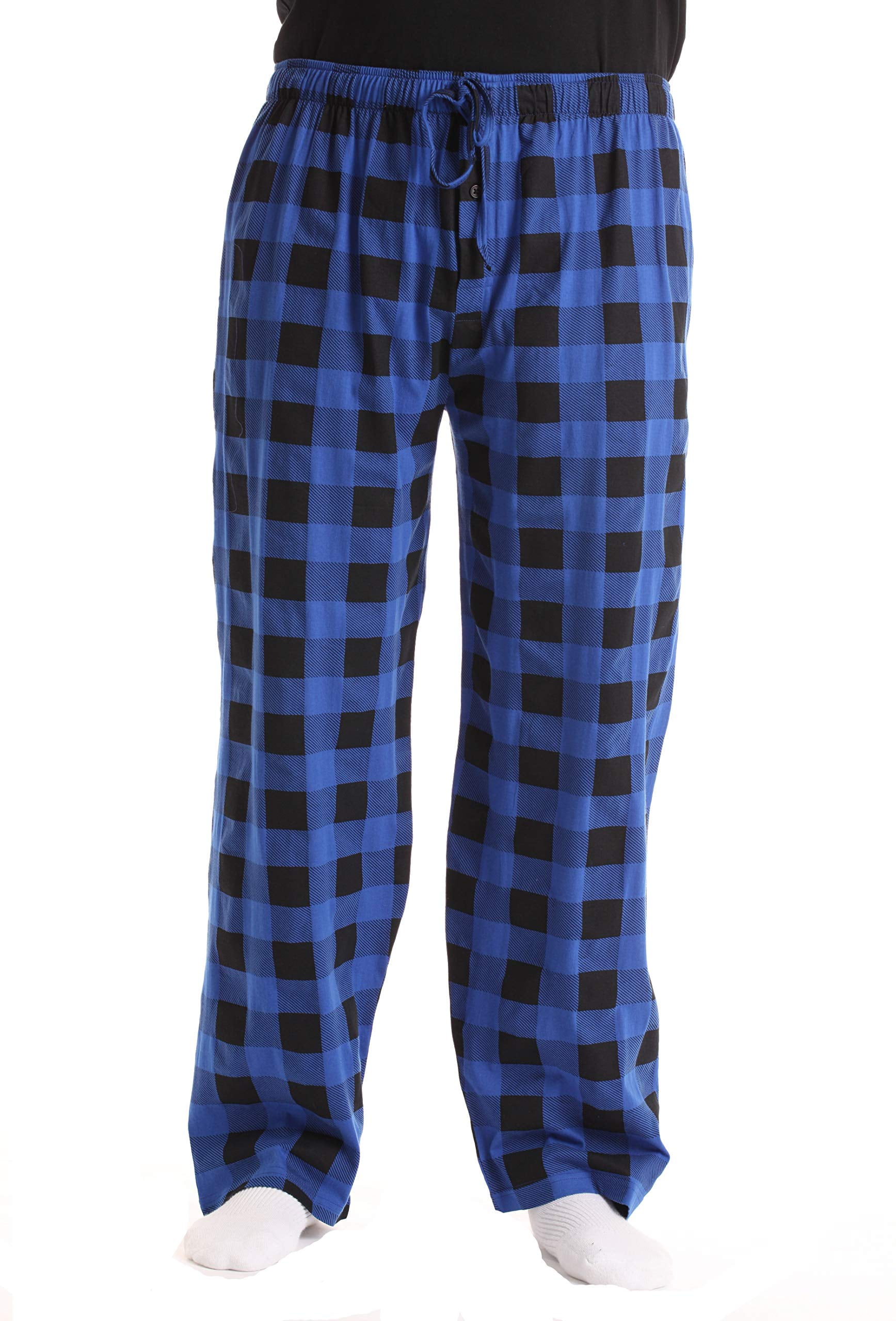 At The Buzzer Mens Pajama Pant Jersey Knit Sleep Pant (Royal Buffalo