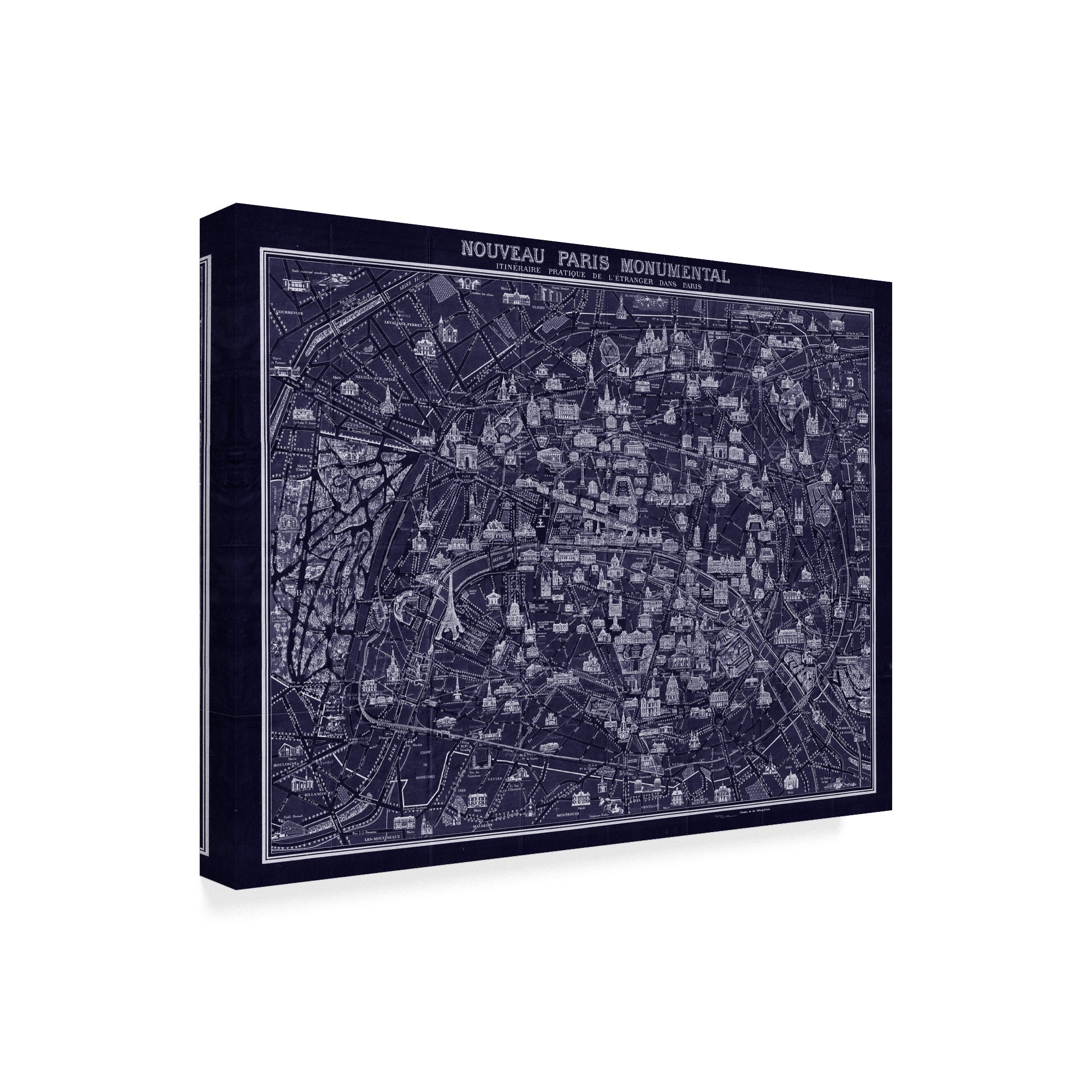 Trademark Fine Art '1920 Map Of Paris' Canvas Art by Vintage Lavoie