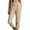 Khaki, variant on Utoimkio Cotton Linen Capri Pants for Women Casual Summer Casual Stretch Straight Leg Sweatpants High Waisted Stretchy Cropped Yoga Sweat Pants for Women