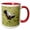 Red/White, variant on 3drose, Africa, Tanzania, Ngorongoro Crater. Grey Crowned Crane Dancing, 11oz Two-tone Green Mug