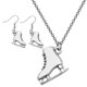 thumbnail image 4 of ColoMX Anillo para el cuello con forma de patín, aretes hechos a mano, suministros de joyería creativos (plata), 3 uds., 4 of 8