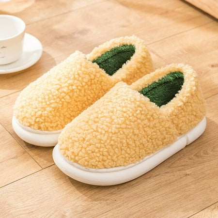 

CoCopeanut Plush Warm Household Non-slip Cotton Women Slippers 2022 Winter Home Boots Winter Simple Solid Color Couple Cotton Shoes Leisure