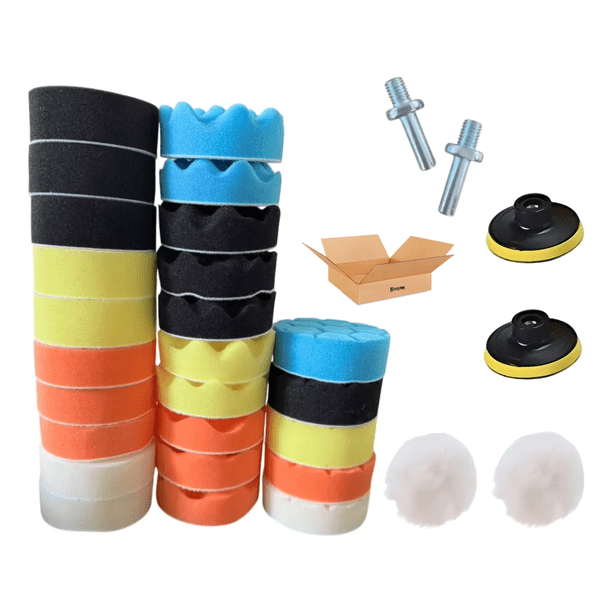 Kit Almohadillas Bloosom Pulidora Esponja Pulir Encerar Borla 31 Pzs Multicolor