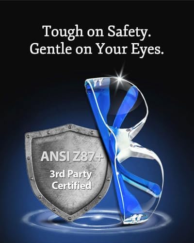 24 Bulk Safety Glasses for Men & Women - ANSI Z78.1 Certified - Scratch/Impact Resistant Crystal Clear Eye Protection Glasses for Construction, Shooting & More - Safety Goggles (6 Colors)