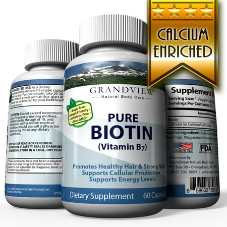 Biotin Pure - Promotes Healthy Hair Growth Boosts Metabolism Supports Strong Nails Maintains Healthy, Youthful Looking Skin Helps Breakdown