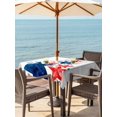 thumbnail image 3 of Outdoor Tablecloth with Umbrella Hole for Patio/Picnic/Party/Camping, Red Blue Star 4th of July Waterproof Table Cloth Square Cover Washable, Independence Day Firework Grey (60"x 60"), 3 of 9