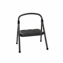 1 Step All Steel Step Stool: Black, Folding Step Stool for Adults, Single Step, 225 lb Capacity, No Assembly Required