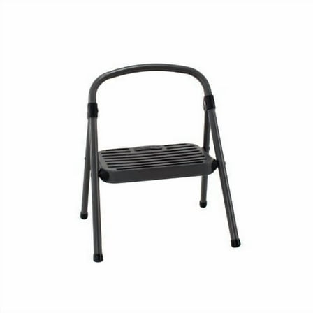 1 Step All Steel Step Stool: Black, Folding Step Stool for Adults, Single Step, 225 lb Capacity, No Assembly Required