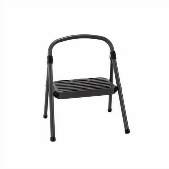 1 Step All Steel Step Stool: Black, Folding Step Stool for Adults, Single Step, 225 lb Capacity, No Assembly Required