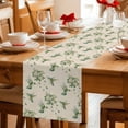 thumbnail image 5 of Summer Botanical Table Runner - 120 Inch Long Green Spring Floral Birds Rustic Cotton and Linen Blended Dress Scarves Farmhouse Table Runner for Kitchen Dining, Coffee Table, 13" x 120", 5 of 8