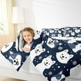 thumbnail image 4 of Homewish Kawaii Cartoon Wolves Queen Comforter Set,Jungle Animal Bedding Sets,White Deepblue Bedding Comforter Set For Kids,Breathable Home Decor Reversible,3pcs, 4 of 8
