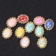 thumbnail image 4 of BRIGHTFUFU 10 pegatinas decorativas de aleación delicadas para bisutería, accesorios de joyería con perlas ovaladas y incrustaciones de diamantes de imitación para bisutería (doradas), 4 of 7