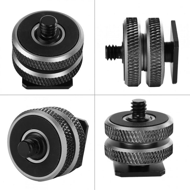 Microphone To Flash Hot Shoe Mount, Aluminum Alloy High Hardness High Strength 3/8 To 1/4 Microphone Mount Screw For Camera Accessories