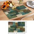 thumbnail image 6 of Teal Green Boho Placemats Set of 12 Color Block Geometric Modern Place Mats Indoor Wipeable Table Mats Washable Cloth Dining Table Placemats for Kitchen Holiday Party Home Decor 13x19 Inch, 6 of 9
