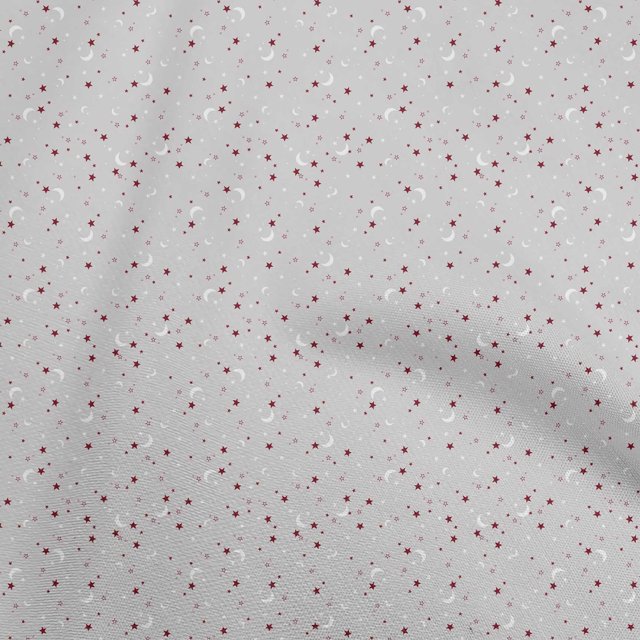 oneOone Polyester Spandex Light Gray Fabric Stars Craft Projects Decor Fabric Printed By The Yard 56 Inch Wide