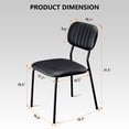 thumbnail image 6 of Ktaxon Modern Dining Table and Chairs Set for 2, Round 35.5" Dining Table with 2 Stackable Padded Side Chairs, 3 Pieces Kitchen Table Set for Small Spaces, Dining Room, Black, 6 of 6
