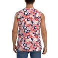 thumbnail image 4 of Goofa Japanese Cherry Blossoms Printed Men's Sleeveless T-Shirt - Athletic Gym Workout Tank Top for Men - Moisture-Wicking, UPF 30+ Quick-Dry Muscle Tee-, 4 of 8