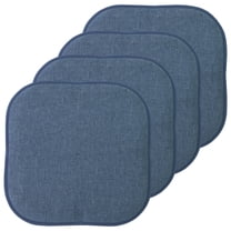 Alexis Memory Foam No Slip Back 16 x 16 Chair Pad Cushion 4 Pack - Denim