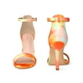 thumbnail image 5 of BLISSFUL STEP Women's Sandals Stiletto Heels Ankle Strap Tie Dye Sandals Orange 6, 5 of 5