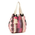 thumbnail image 2 of No Boundaries Women's Woven Beach Tote Handbag, Pink, 2 of 4
