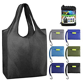 Reusable Grocery Bags Foldable Shopping Bag Large 50LBS Reusable Tote Groceries Bags with Pouch ...