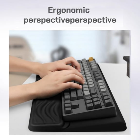 WEIFEI-YOWKA Keyboard Stand Wrist Rest, Ergonomic Computer Keyboard Riser Holder Memory Foam Support Pad, Wave Design
