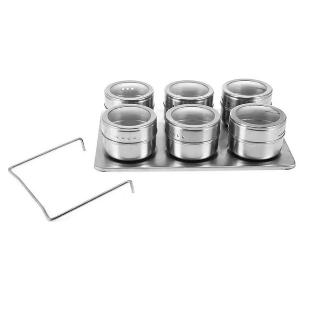 Frascos de condimentos de cocina, especias, metálicos, magnéticos, con acrílico
