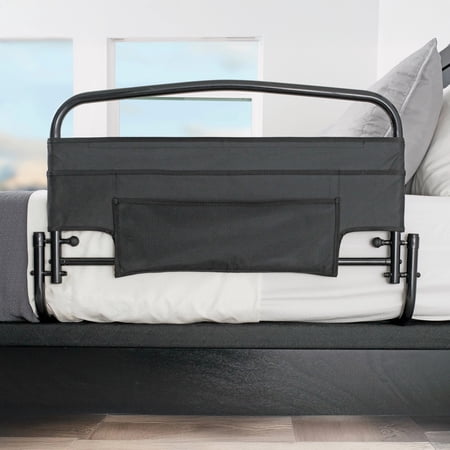 Stander 30inch Safety Bed Rail with Padded Pouch, Folding Guardrail for Adults, Seniors, and Elderly, Bedside Stand Assist Bar, Fits King, Queen, Full, and Twin Beds, ASTM Safety Approved Bedrail