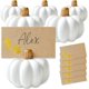 thumbnail image 1 of Portatarjetas de calabaza blanca (juego de 6), perfecto para decoración de mesa de Acción de Gracias, bodas temáticas de otoño, brunch de novia, 1 of 5