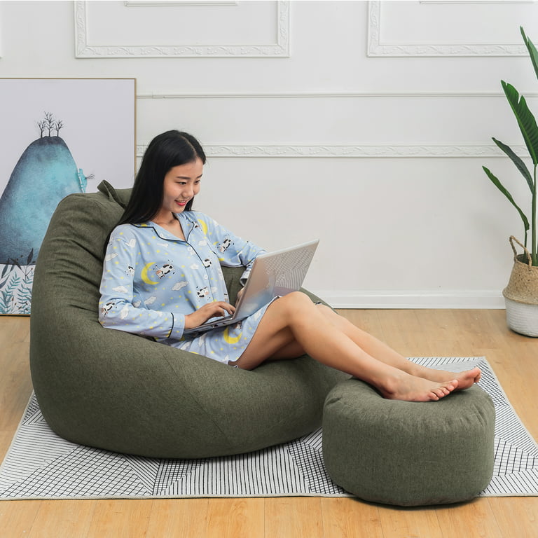 Bean Bag Chair Cover (No Filler) for Kids and Adults Extra Large Beanbag  Stuffed Animal Storage Soft As Gaming Chair or Study Spot 