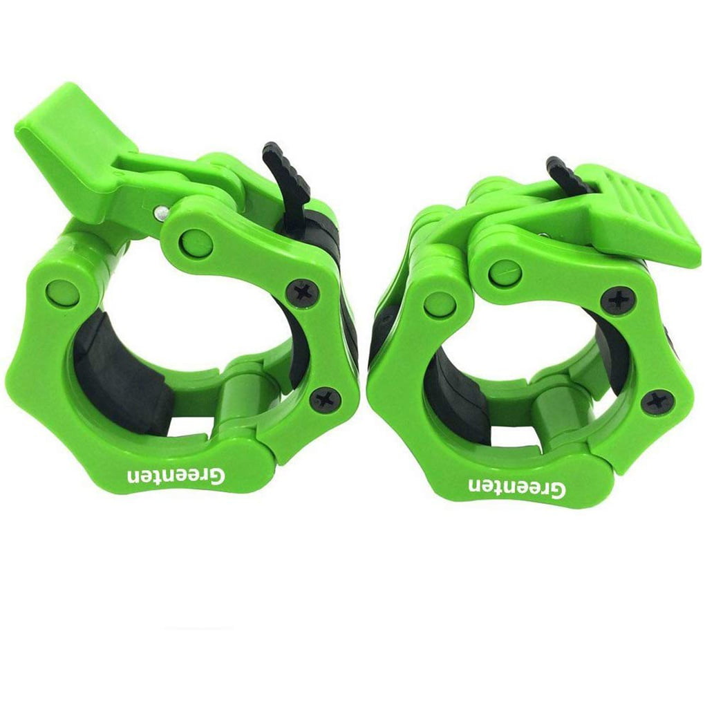 Greententljs 1 Inch Barbell Clamps Quick Release Pair of Locking 1 Diameter Standard Bar Weight Plates Collar Clips for Workout Weightlifting Fitness Training Bodybuilding