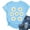 Blue A, variant on Womens Summer T-Shirts Floral Print Short Sleeve Base Tees Casual Loose Cute Tops for Teen Girls (2XL, Blue A)