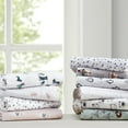 thumbnail image 4 of Comfort Classics Cozy Soft 3-Piece Blue Stars Cotton Flannel Printed Sheet Set , Twin XL, 4 of 8