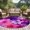 DeepPink Purple, variant on Round Area Rug 8 Ft, Watercolor Flowers Washable Non-Slip Circle Carpet for Living Room/Bedroom, Spring Floral Country Pink Purple Collection Low-Profile Large Area Rugs for Indoor