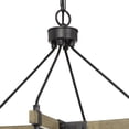thumbnail image 3 of Metal Chandelier with Wooden Crossbar Support, Black and Brown- Saltoro Sherpi, 3 of 5