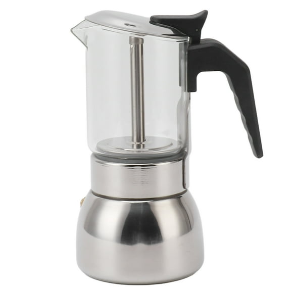 Cafetera de acero inoxidable de doble válvula, resistente a altas temperaturas, multifuncional, portátil, para el hogar, cafetería, 200 ml