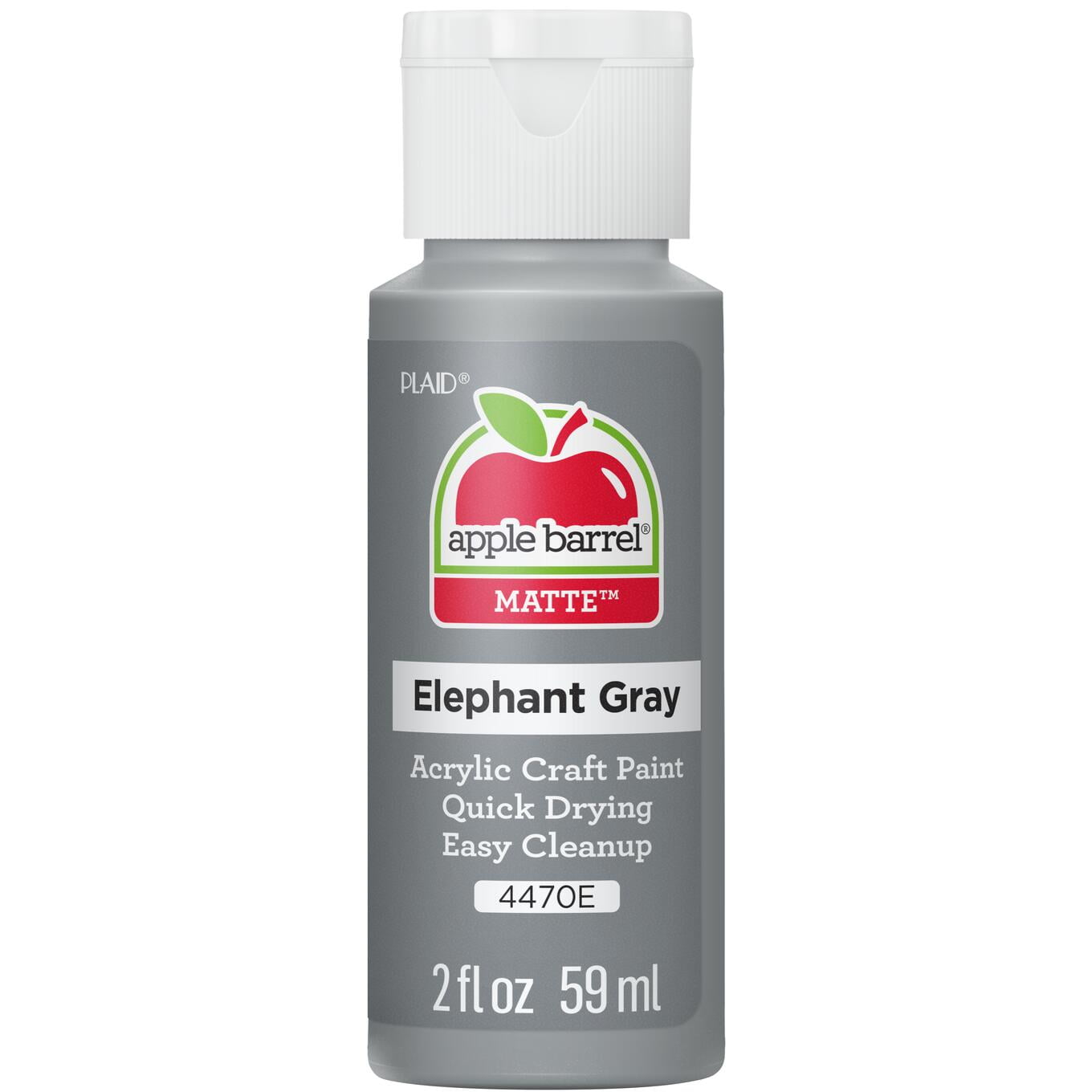 (8 pack) Apple Barrel Acrylic Craft Paint, Matte Finish, Elephant Gray, 2 fl oz