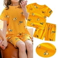 thumbnail image 2 of Kids Toddler Boys Shorts Set Tracksuit Girls Short Sleeve Shirts Tops Shorts Suit Yellow Cartoon Suit Two Piece Clothes Set Summer Outfits,Size 12 Months 18 Months, 2 of 6