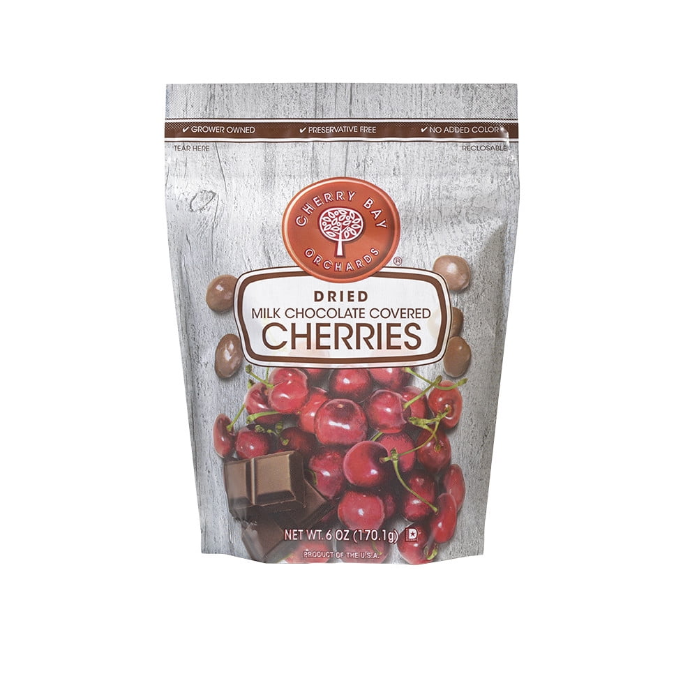 Cherry Bay Orchards Milk Chocolate Covered Dried Cherries, 6 Oz by Shoreline Fruit LLC