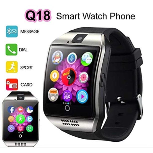 Q18 Bluetooth Smartwatch With Camera Touchscreen Woman Watch Unlocked Phones Watch With Sim Card Slot Smartwatches Compatible With Android Ios Silver Walmart Com Walmart Com