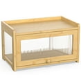 thumbnail image 3 of BAMBANG Bamboo Bread Box for Kitchen Counter, Wooden Bread Storage Container with 4 Sides Transparency, Breadbox Bread Bin Holder for Homemade Bread, Natural, 3 of 6