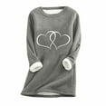 thumbnail image 2 of Fanxing New Year's Eve Clearance Deals Womens Tops Casual Plus Size Loose Women Thick Fleece Sweatshirt Winter Velvet Warm Underwear Top For Women 2024, 2 of 3