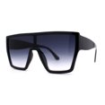 thumbnail image 3 of SA106 80s Flat Top Shield Robotic Plastic Sunglasses Shiny Black, 3 of 4