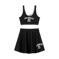 thumbnail image 3 of YONGHS Girls 3 Piece Bikini Bathing Suit Swimsuit Swimwear Cropped Tankini with Swim Skirts Black 8Y/130, 3 of 6