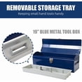 thumbnail image 6 of 19" Portable Toolbox Blue Parts Management Tools Storage Box, 19.1" L x 6.1" W x 6.5" H, Portable Hip Roof Design for Car, Truck, Tractor & Home Use, 6 of 9