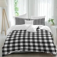 thumbnail image 2 of Black White Plaid Bedding 3 Piece Duvet Cover Set Full Size, Modern Simple Buffalo Check Gingham Soft Microfiber Comforter Cover with Zipper Closure & Pillowcases, Wrinkle & FadeResistant Quilt Cover, 2 of 9