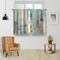 thumbnail image 2 of Boho Mushroom Kitchen Curtains - Retro Rustic 70s Hippie Fantasy Bohemian Floral Modern Colorful Short Small Cafe Tier Curtains Decor Rod Pocket Window Drapes 36 Inch Length 2 Panels 27.5"x36", 2 of 5