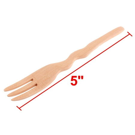 Renaissance Serving Fork - 135mm Length Wooden Dinner Food Dessert Salad Serving Cooking Fork Wood Color
